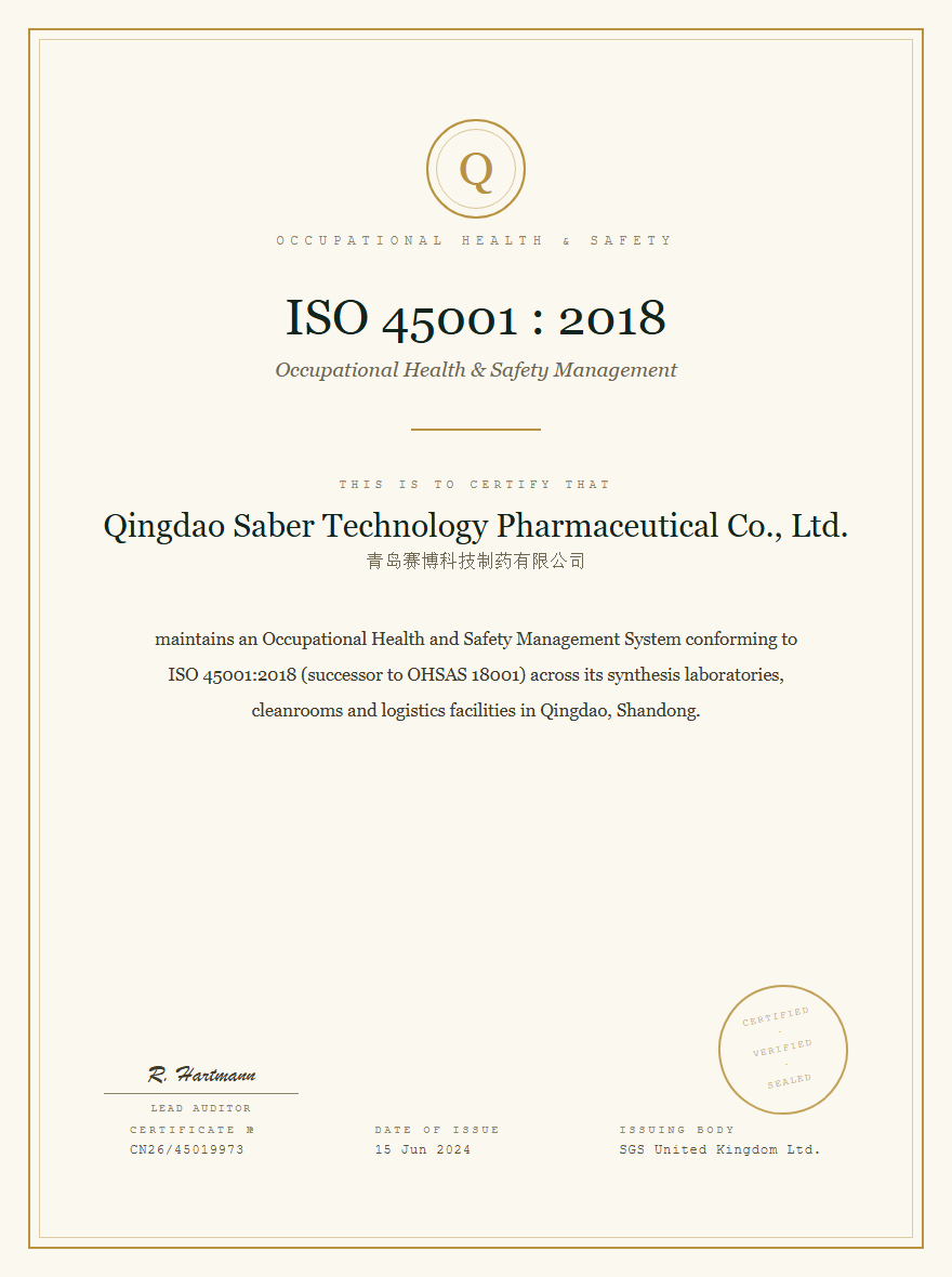 OHSAS 18001 Occupational Health & Safety Certificate